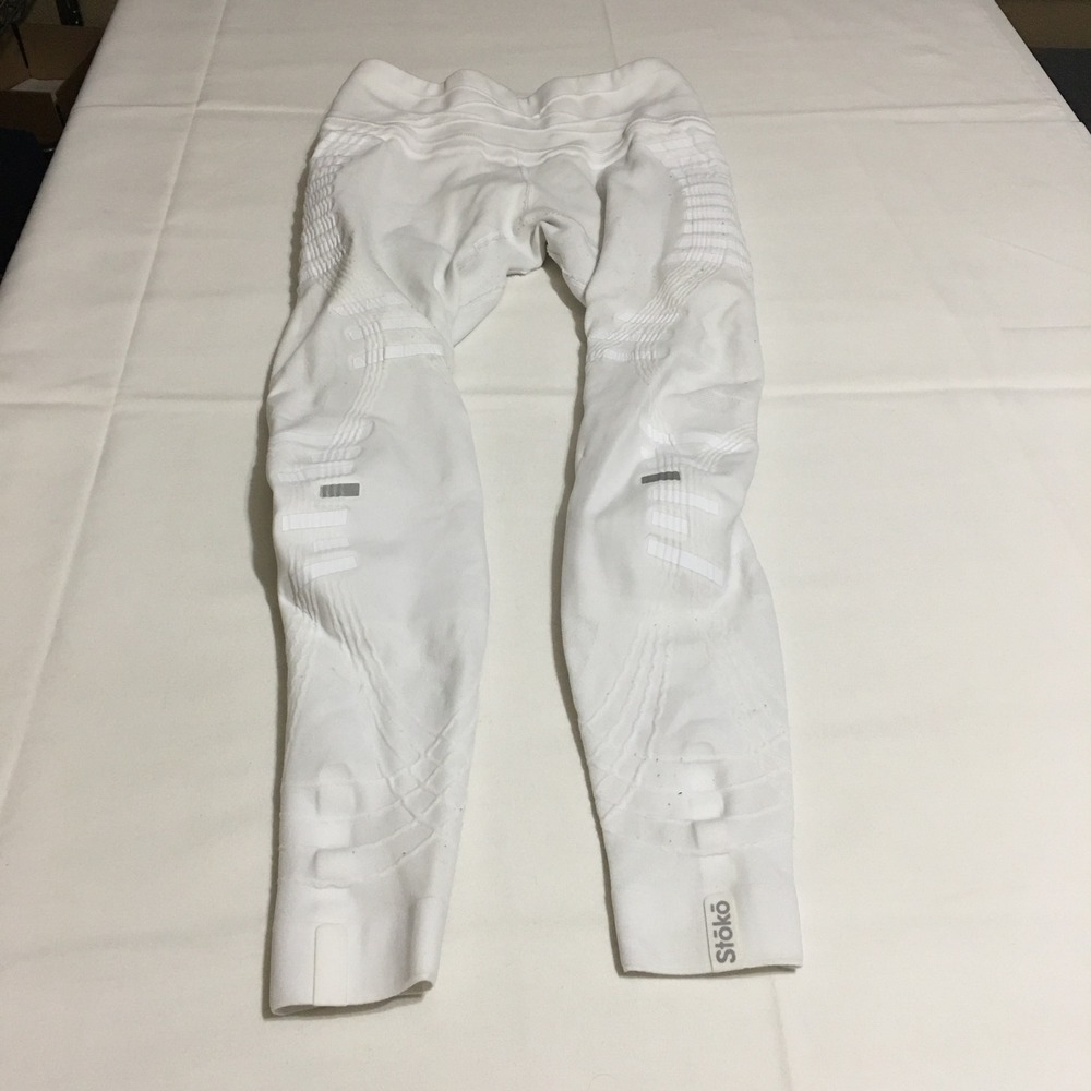 Stoko Supportive Tights Medium White Knee Support Compression Leggings